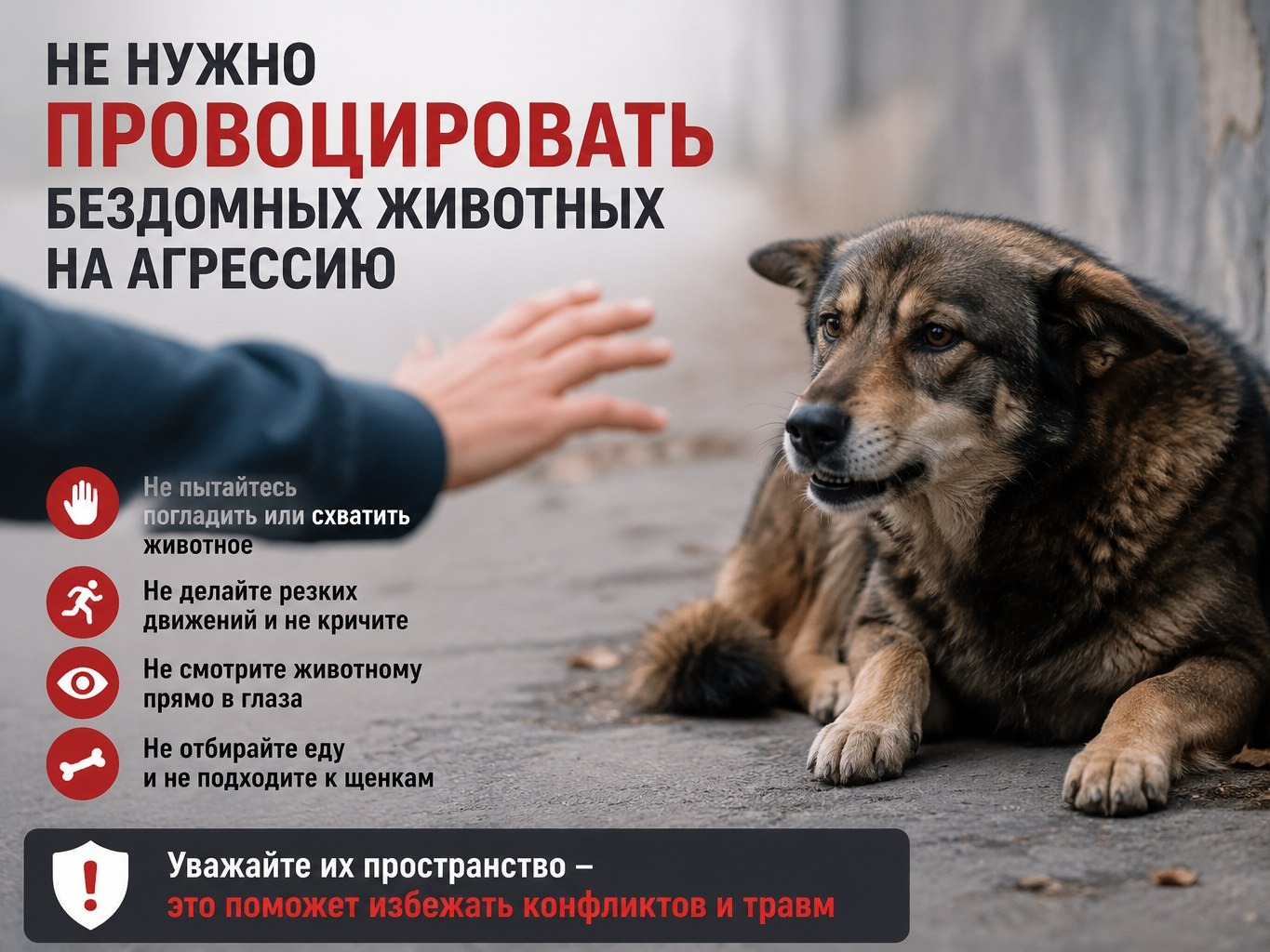 Не провоцируй животное на агрессию!.