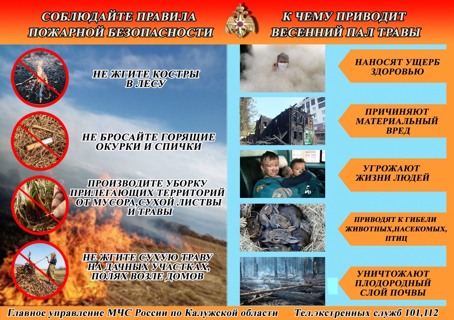 Опасность и последствия пала сухой травы.